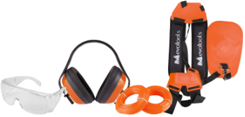Brush cutter kit 2 / goggles, ear defenders, 2 nylon line spools, brush cutter harness with D protection