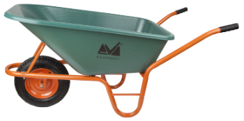 Wheelbarrow P with Plastic Tray and Pneumatic Wheel with Metal Rim / V[l]: 90; C[pcs]: 1