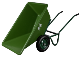 Wheelbarrow Green Plastic Tray with Tipping and 2 Wheels 170 EvoTools®