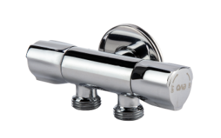 Chrome 2-Way Angle Valve with Ceramic Cartridge EvoSanitary®