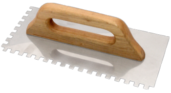 Stainless Steel Notched Trowel with Wooden Handle