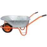 Wheelbarrow P, Galvanized Tray with Pneumatic Wheel and Plastic Rim