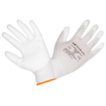 White Knitted Gloves, Polyurethane Coated